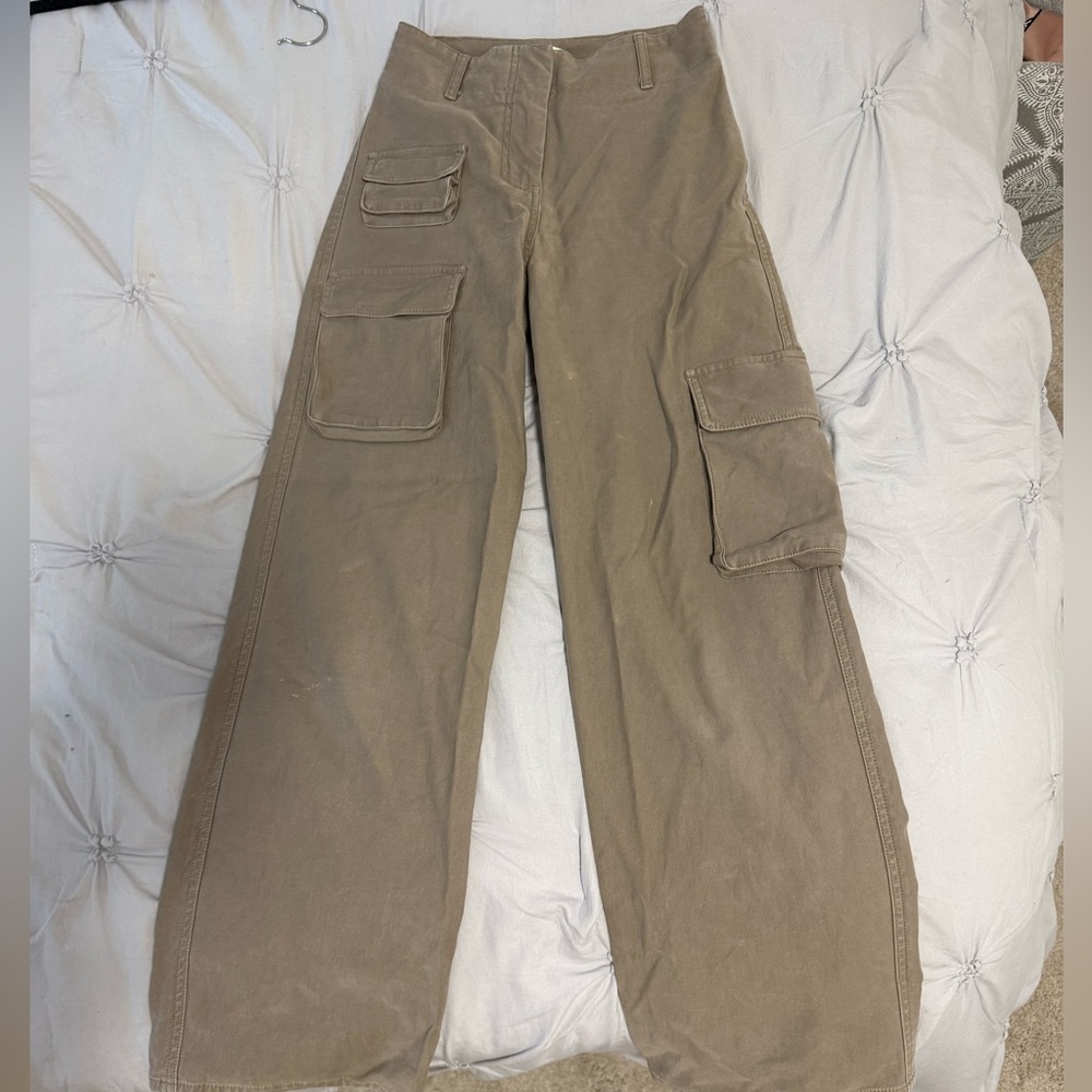 Aritzia Brown Cargo Straight Leg Pants